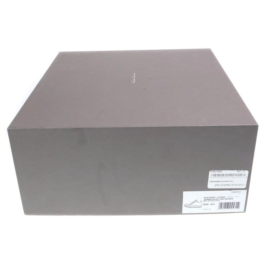 Rick Owens(リックオウエンス) JUMBOLACED LOW SNEAKERS ジャンボレース レザーローカットスニーカー ブラック RU01E5893