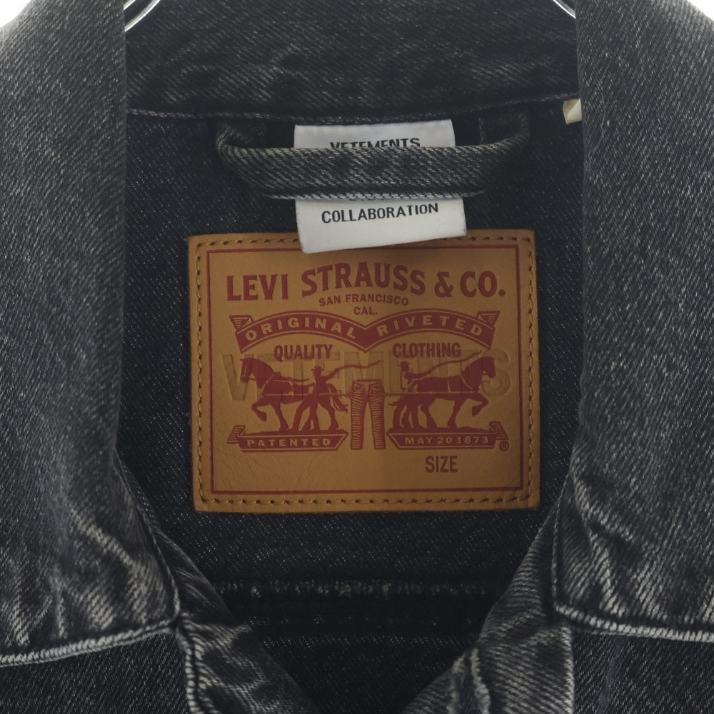 VETEMENTS(ヴェトモン) 18SS ×Levi's リーバイス 再構築デニムジャケット Gジャン インディゴブラック WSS18JA17