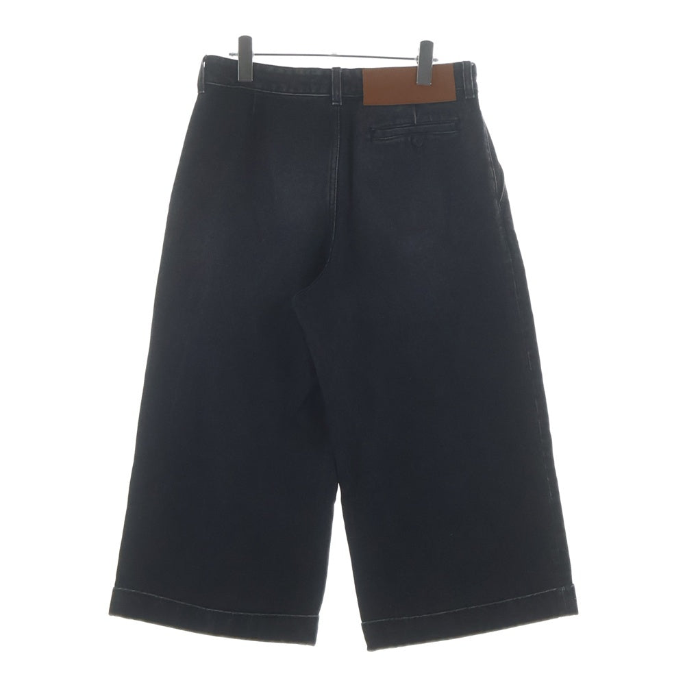 LOEWE(ロエベ) ツータック 七分丈 クロップドワイドデニムパンツ インディゴブラック H526331X33