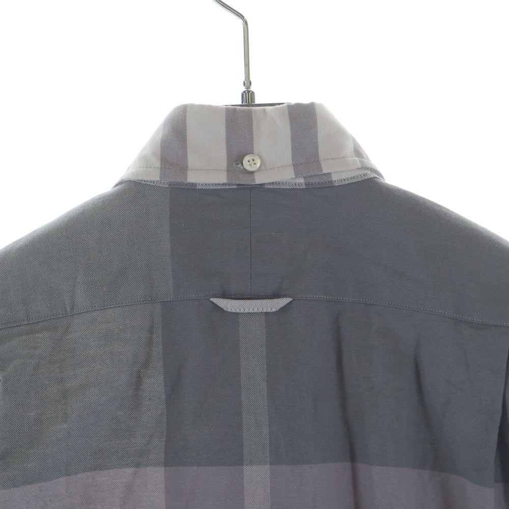 THOM BROWNE(トムブラウン) 16AW OVERSIZED PLAID OXFORD SHIRT オーバーサイズ プレイド オックスフォード長袖シャツ グレー/パープル MWL001A-00903