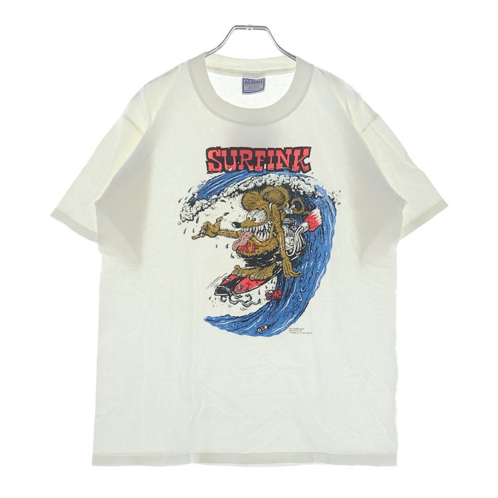 VINTAGE(ヴィンテージ) 90s RAT FINK SURFFINK TEE ALLSPORTタグ ラットフィンク サーフフィンク クルーネック 半袖Tシャツ カットソー ホワイト
