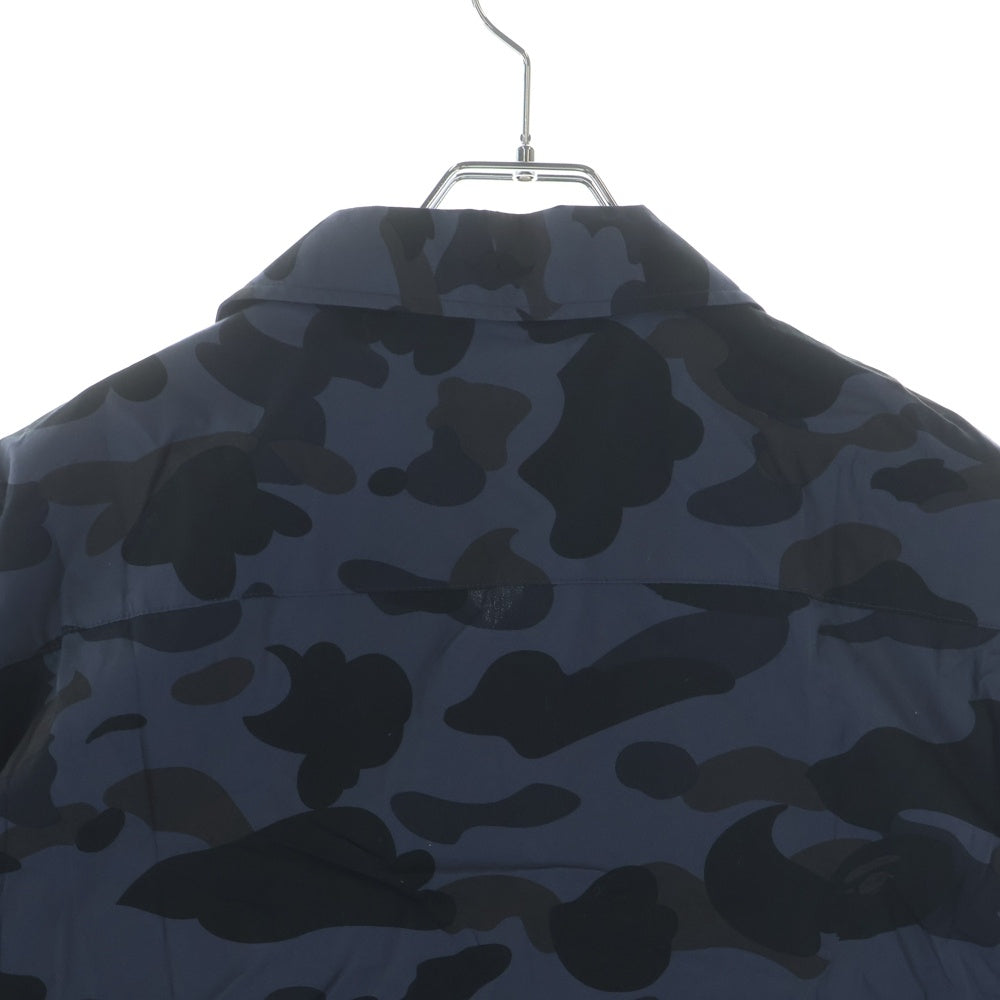 A BATHING APE(アベイシングエイプ) Mr Camo Open Collar Shirt ミスターカモ 総柄 オープンカラー 半袖シャツ ネイビー 007SHH301005X