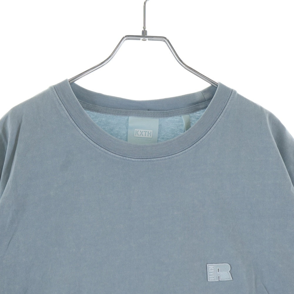 KITH(キス) 21SS ×RUSSELATHLETIC LAX TEE ラッセルアスレチック フロントロゴエンブロイダリー クルーネック 半袖Tシャツ カットソー ブルー 21-071-060-0027-3-0