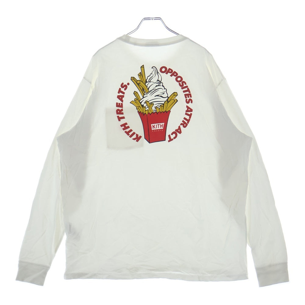 KITH(キス) 22SS TREATS OPPOSITES ATTRACT TEE トリーツ オポジット アトラクト プリント クルーネック 長袖Tシャツ カットソー ホワイト 22-070-066-0000-1-0