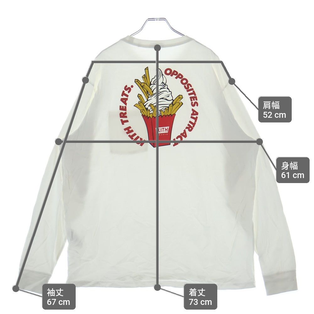 KITH(キス) 22SS TREATS OPPOSITES ATTRACT TEE トリーツ オポジット アトラクト プリント クルーネック 長袖Tシャツ カットソー ホワイト 22-070-066-0000-1-0