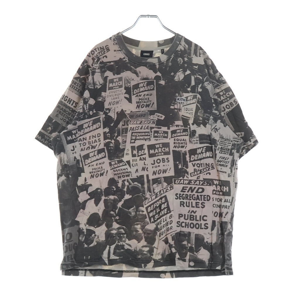 KITH(キス) 21SS MARCH ON WASHINGTON TEE キング牧師 ワシントン大行進 プリント クルーネック 半袖Tシャツ カットソー グレー 21-071-060-0003-1-0