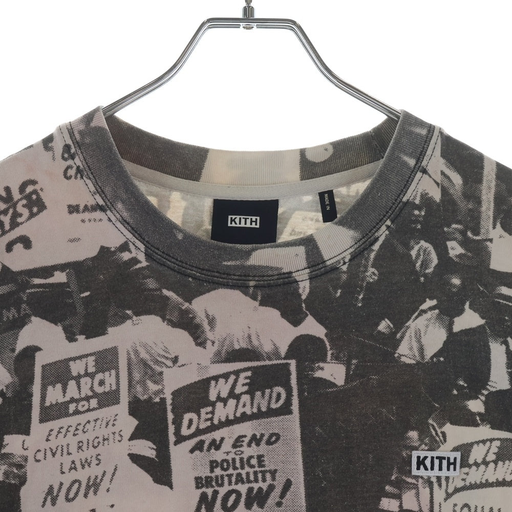 KITH(キス) 21SS MARCH ON WASHINGTON TEE キング牧師 ワシントン大行進 プリント クルーネック 半袖Tシャツ カットソー グレー 21-071-060-0003-1-0