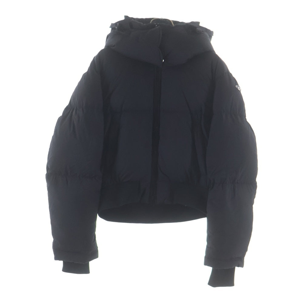 DIESEL(ディーゼル) W-PEYT-SHORT ショートクロップド ジップアップフーディー ダウン ブラック A10578