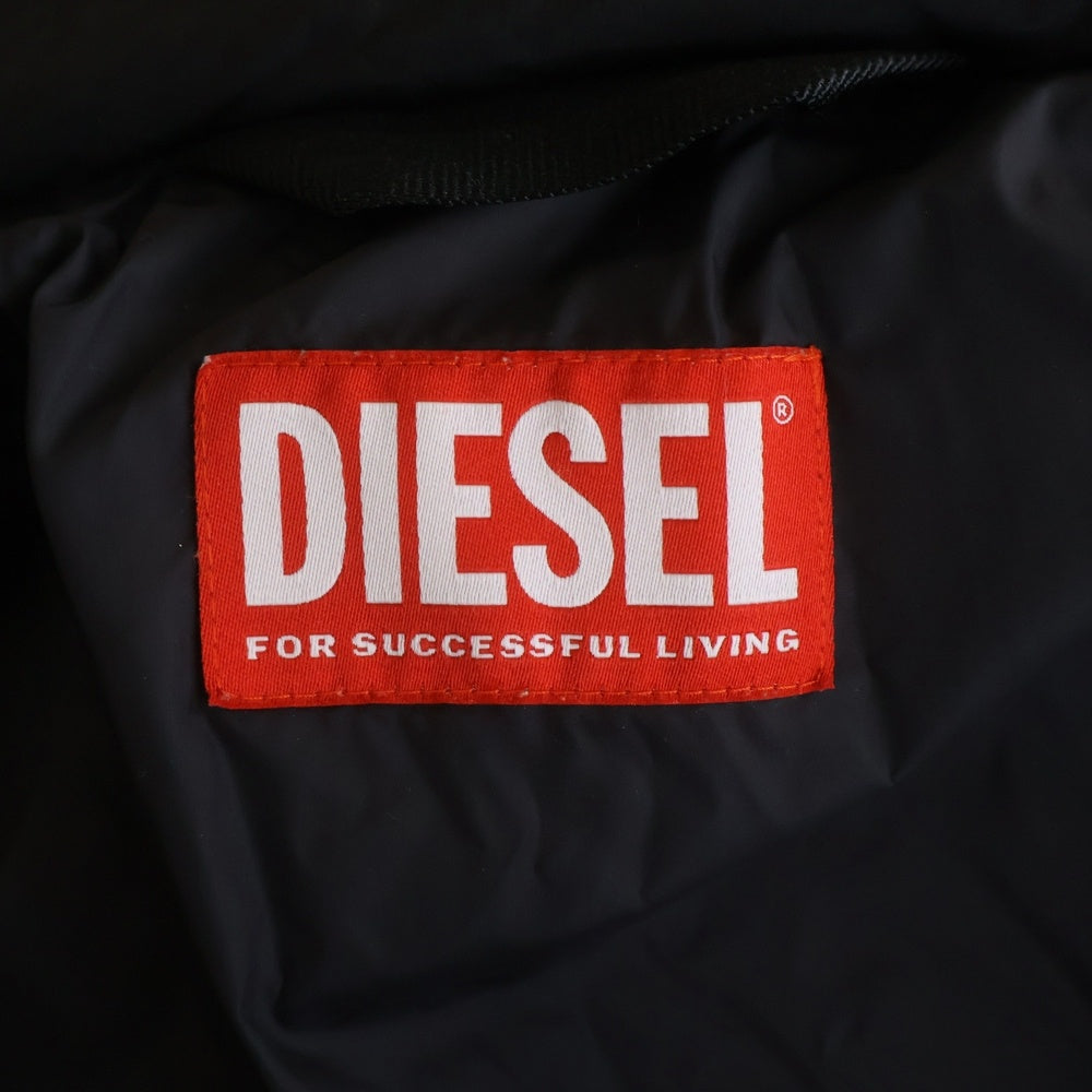 DIESEL(ディーゼル) W-PEYT-SHORT ショートクロップド ジップアップフーディー ダウン ブラック A10578