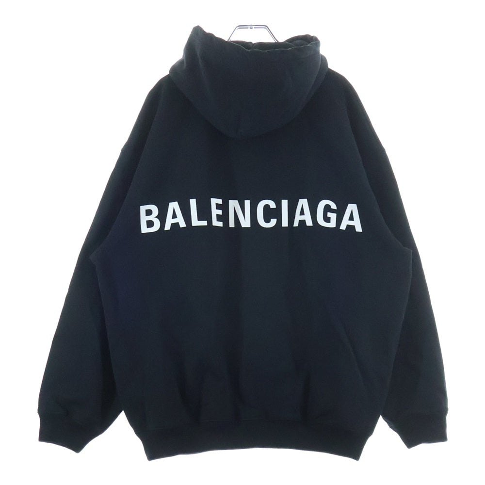 BALENCIAGA(バレンシアガ) 19SS Hoodie バックロゴ プルオーバースウェットパーカー フーディー ブラック 556143 TAV37