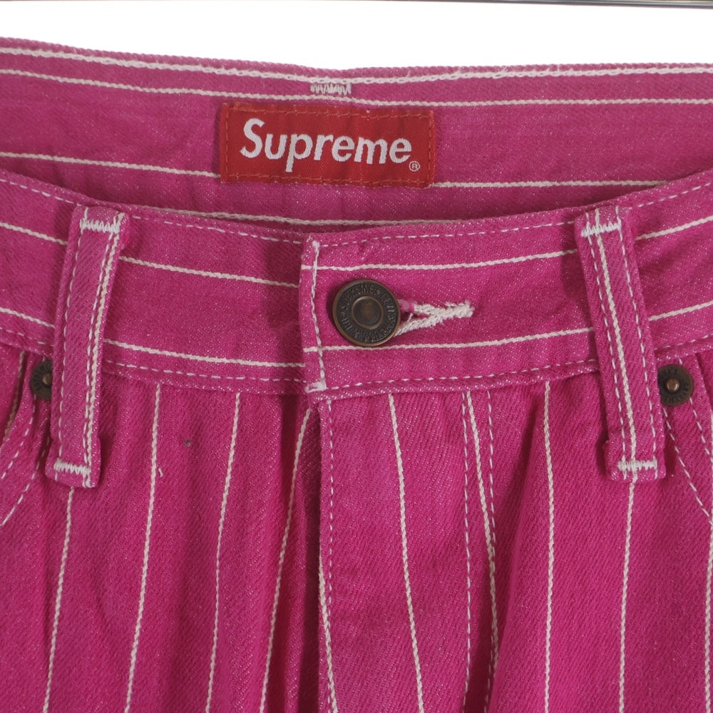SUPREME(シュプリーム) × Levi's Pinstripe 505 Jeans リーバイス ピンストライプ ストレート デニムパンツ ピンク