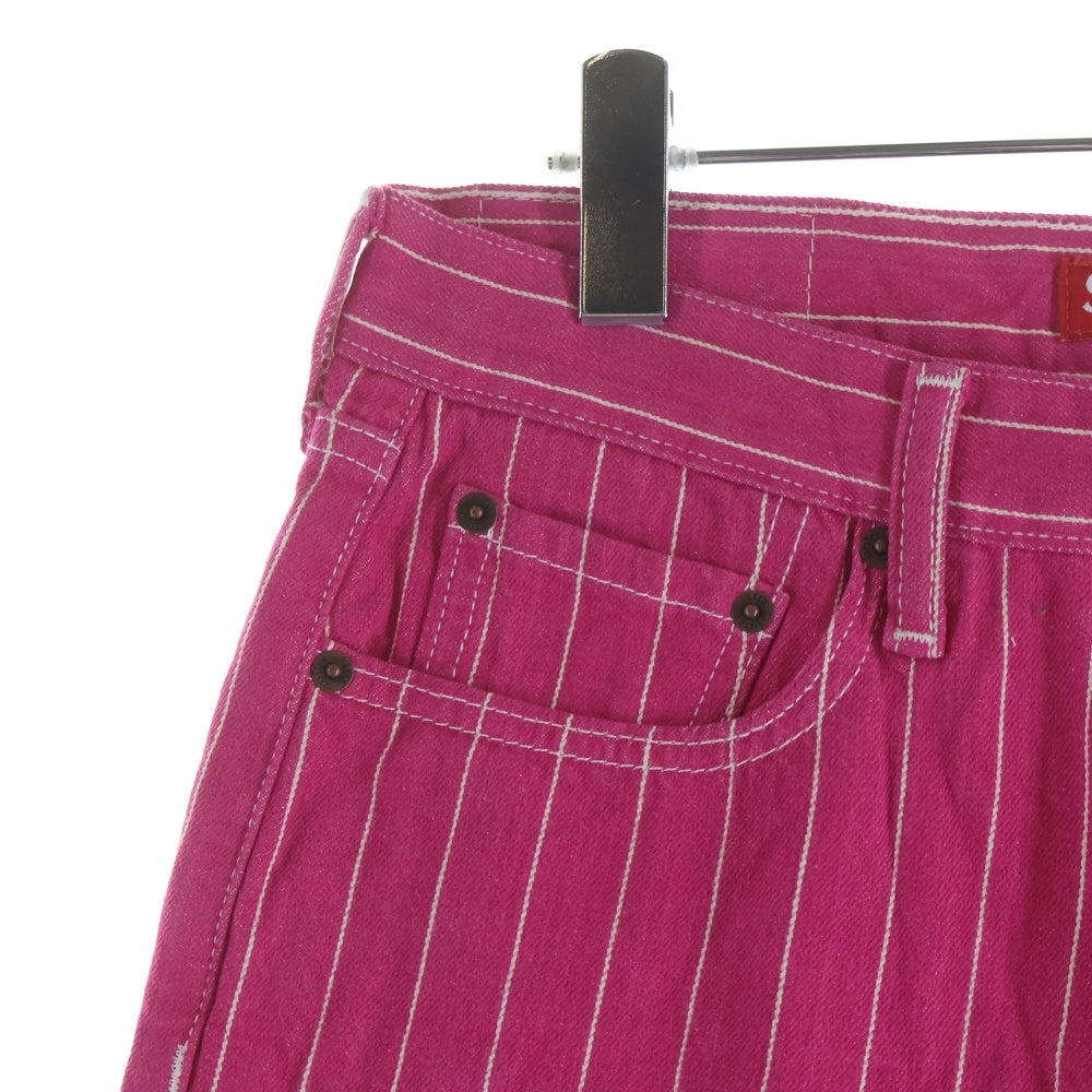 SUPREME(シュプリーム) × Levi's Pinstripe 505 Jeans リーバイス ピンストライプ ストレート デニムパンツ ピンク