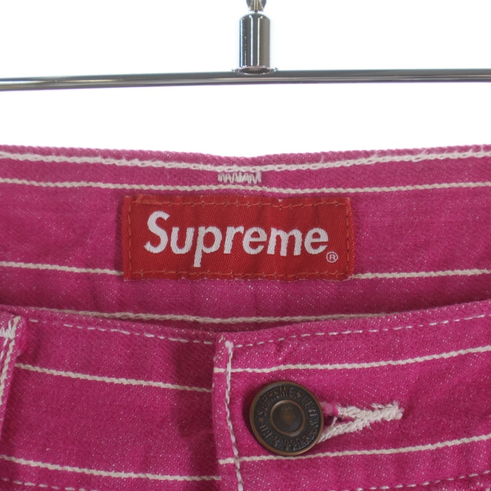 SUPREME(シュプリーム) × Levi's Pinstripe 505 Jeans リーバイス ピンストライプ ストレート デニムパンツ ピンク