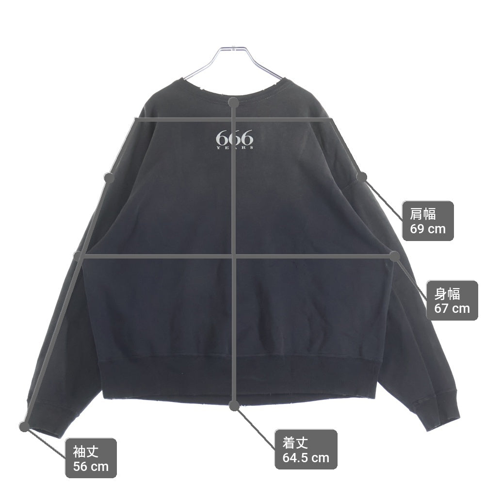 SAINT MICHAEL(セントマイケル) 24AW CREW SWEAT RAINBOW レインボー クルーネックスウェットトレーナー ブラック SM-YS1-0000-030