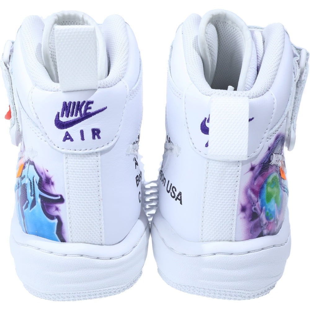 NIKE(ナイキ) ×OFF-WHITE AIR FORCE1 MID SP LTHR オフホワイト エアフォース1 ミッドカットスニーカー ホワイト US8/26cm DR0500-100
