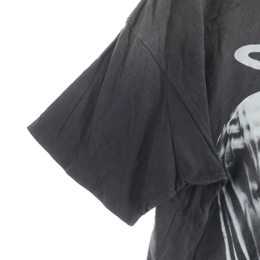 SAINT MICHAEL(セントマイケル) 25SS DEVIL DADDY Tee デビルダディ ヴィンテージ加工 プリント半袖Tシャツ カットソー ブラック SM-HR8-0000-002