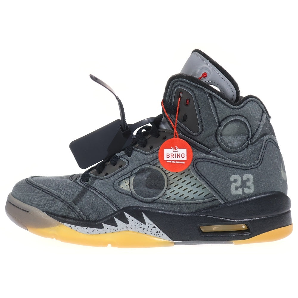 NIKE(ナイキ) ×OFF-WHITE AIR JORDAN 5 RETRO SP オフホワイト エアジョーダン5レトロ ハイカットスニーカー ブラック US8/26cm CT8480-001