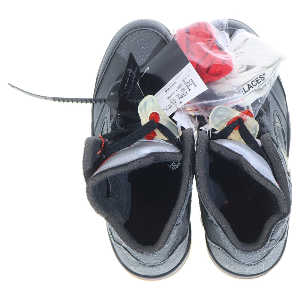 NIKE(ナイキ) ×OFF-WHITE AIR JORDAN 5 RETRO SP オフホワイト エアジョーダン5レトロ ハイカットスニーカー ブラック US8/26cm CT8480-001