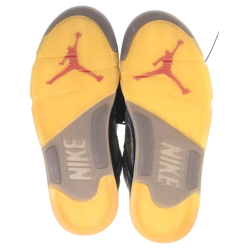 NIKE(ナイキ) ×OFF-WHITE AIR JORDAN 5 RETRO SP オフホワイト エアジョーダン5レトロ ハイカットスニーカー ブラック US8/26cm CT8480-001