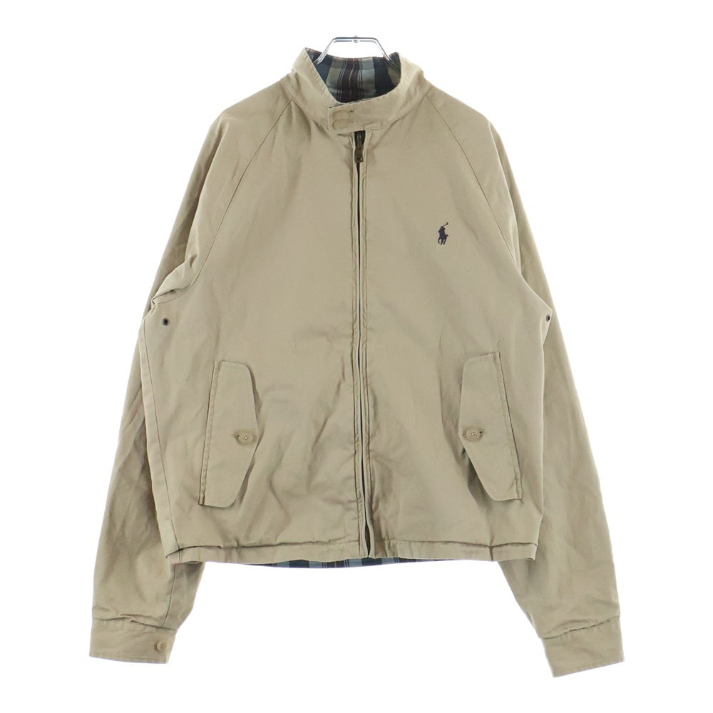 POLO RALPH LAUREN(ポロラルフローレン) 90s reversible Harrington jacket リバーシブル マドラスチェック ハリントンジャケット スウィングトップ ベージュ/ブルー
