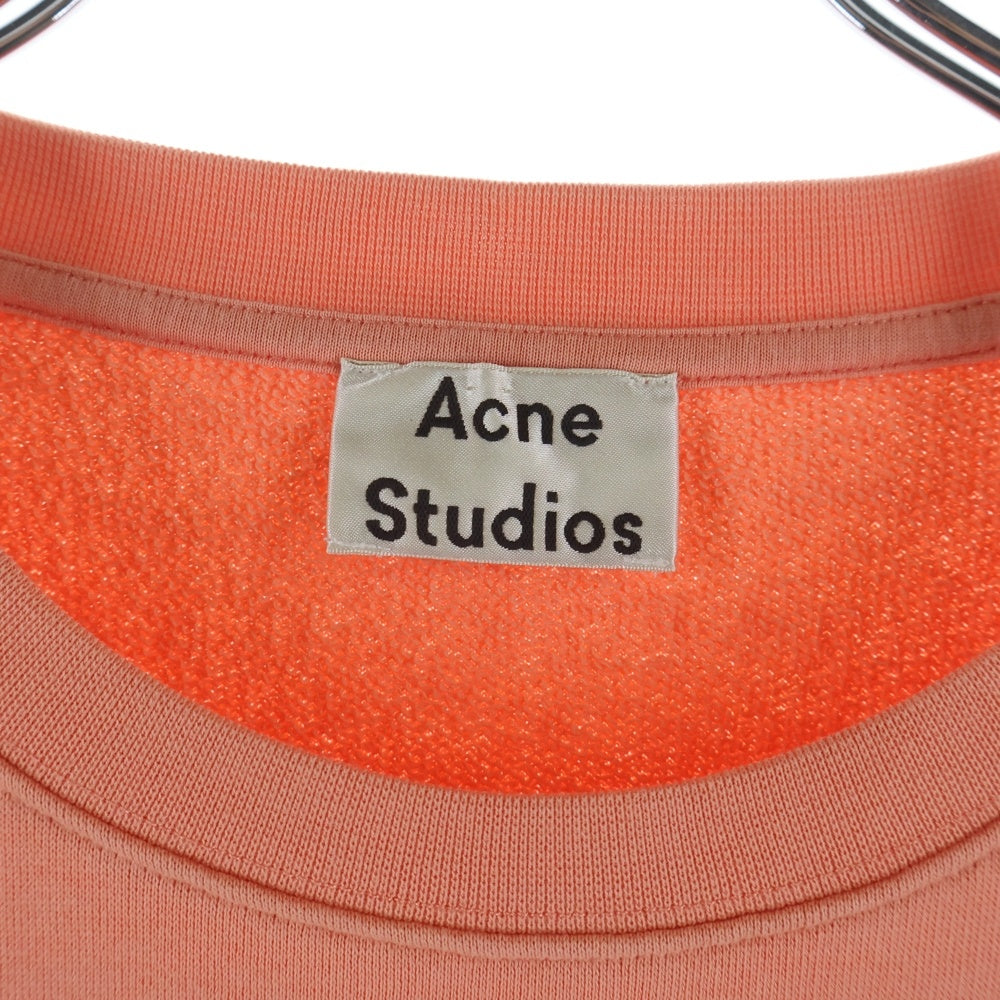 Acne Studios(アクネ ストゥディオズ) 裏毛 コットン クルーネック スウェットシャツ トレーナー オレンジ