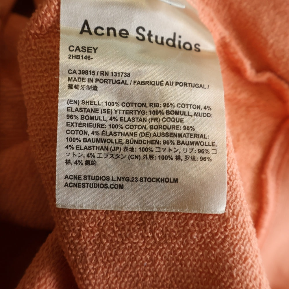 Acne Studios(アクネ ストゥディオズ) 裏毛 コットン クルーネック スウェットシャツ トレーナー オレンジ