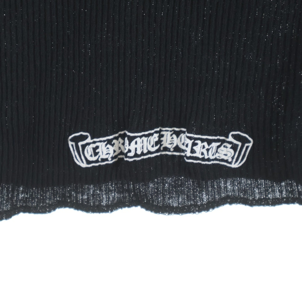 CHROME HEARTS(クロムハーツ) T BAR CRS TANK TOP ロゴ クロス プリント リブ タンクトップ ノースリーブ ブラック