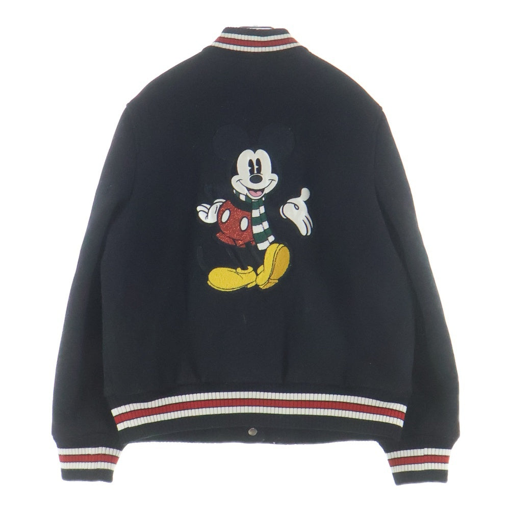 COACH(コーチ) × Disney ディズニー ミッキーマウス パッチ 裏地キルティング ウールバーシティジャケット ブルゾン ブラック CL448