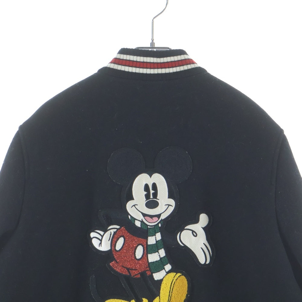 COACH(コーチ) × Disney ディズニー ミッキーマウス パッチ 裏地キルティング ウールバーシティジャケット ブルゾン ブラック CL448