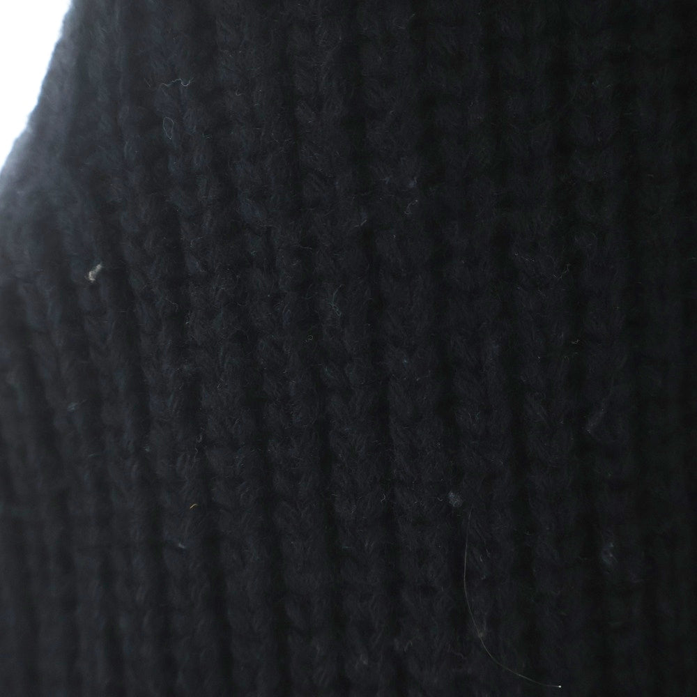 PRADA(プラダ) 24AW Re-Nylon トライアングルロゴ ショルダー切り替え カシミア混 ウールニットセーター ブラック UMR592 S000 145N