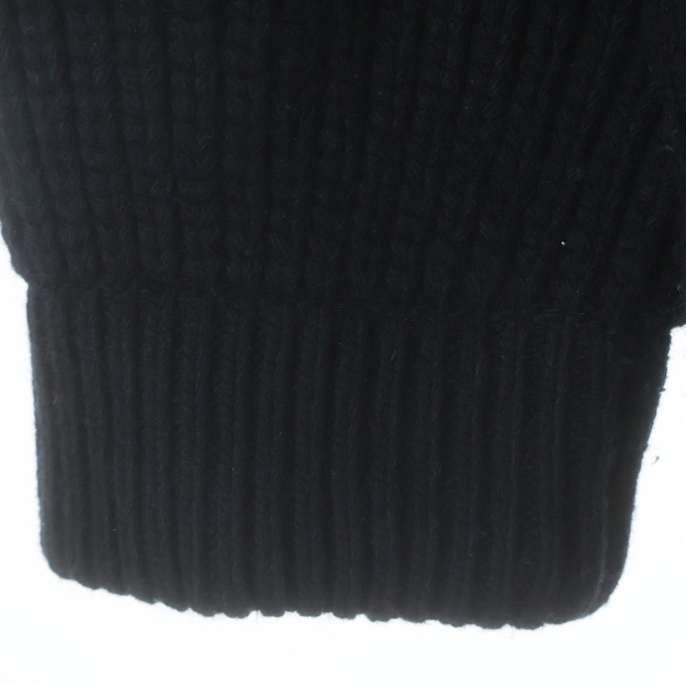 PRADA(プラダ) 24AW Re-Nylon トライアングルロゴ ショルダー切り替え カシミア混 ウールニットセーター ブラック UMR592 S000 145N