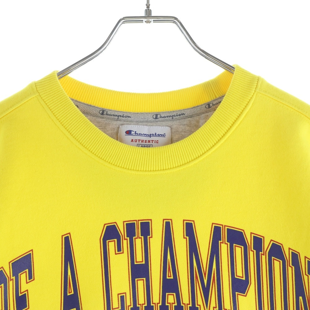 SUPREME(シュプリーム) 18SS ×Stay In School Crewneck チャンピオン ステイインスクールクルーネック フロントプリント スウェット トレーナー イエロー