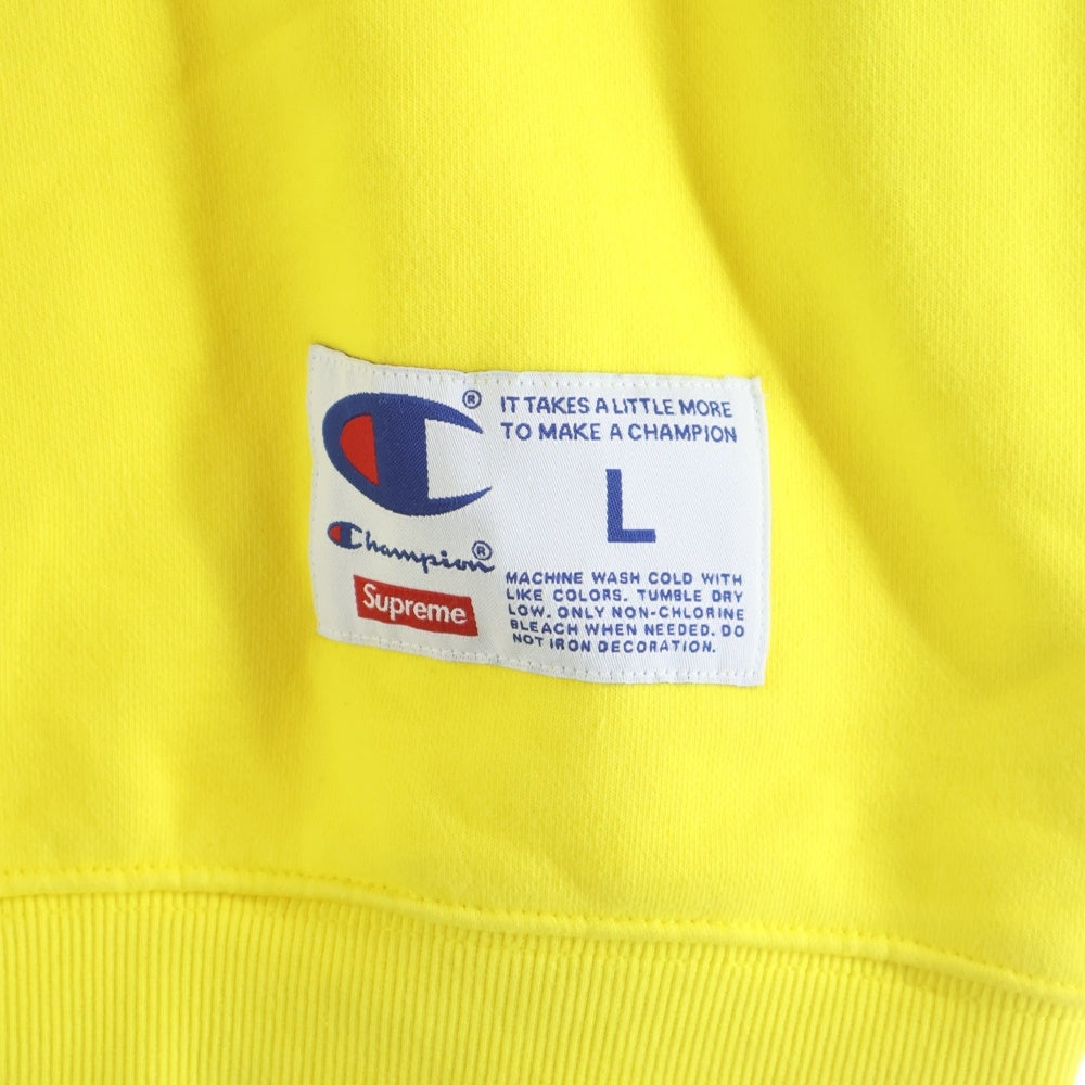 SUPREME(シュプリーム) 18SS ×Stay In School Crewneck チャンピオン ステイインスクールクルーネック フロントプリント スウェット トレーナー イエロー