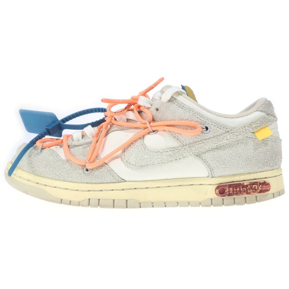 NIKE(ナイキ) ×OFF-WHITE DUNK LOW 1 of 50 Lot.19 オフホワイト ダンク ローカットスニーカー ホワイト US8/26cm DJ0950-119