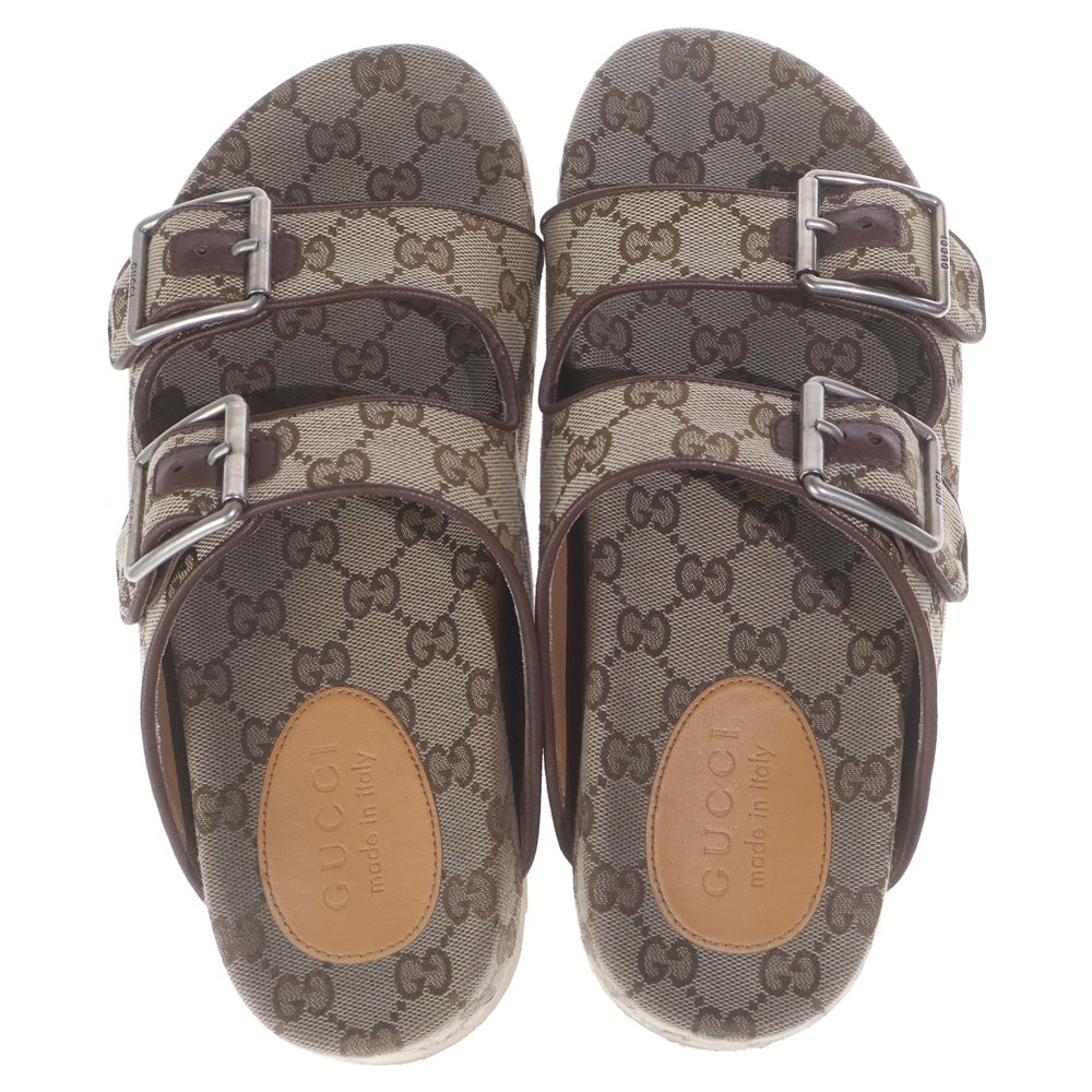 GUCCI(グッチ) 23SS GGキャンバス ストラップスライドサンダル ベージュ 658020