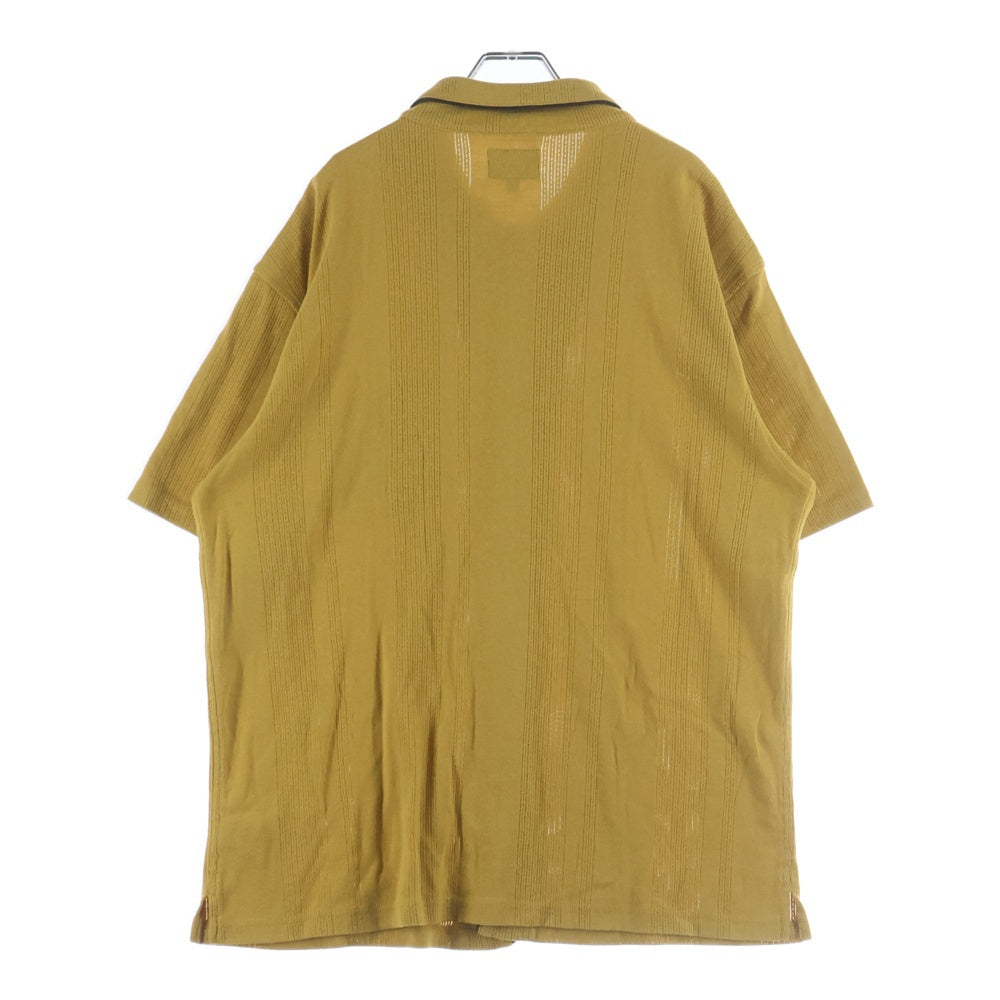 STUSSY(ステューシー) Johnny Short Sleeve Button-Down Shirt ストライプ ニット 半袖シャツ イエロー