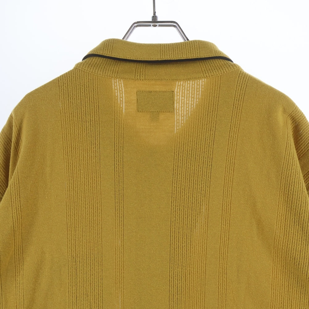 STUSSY(ステューシー) Johnny Short Sleeve Button-Down Shirt ストライプ ニット 半袖シャツ イエロー