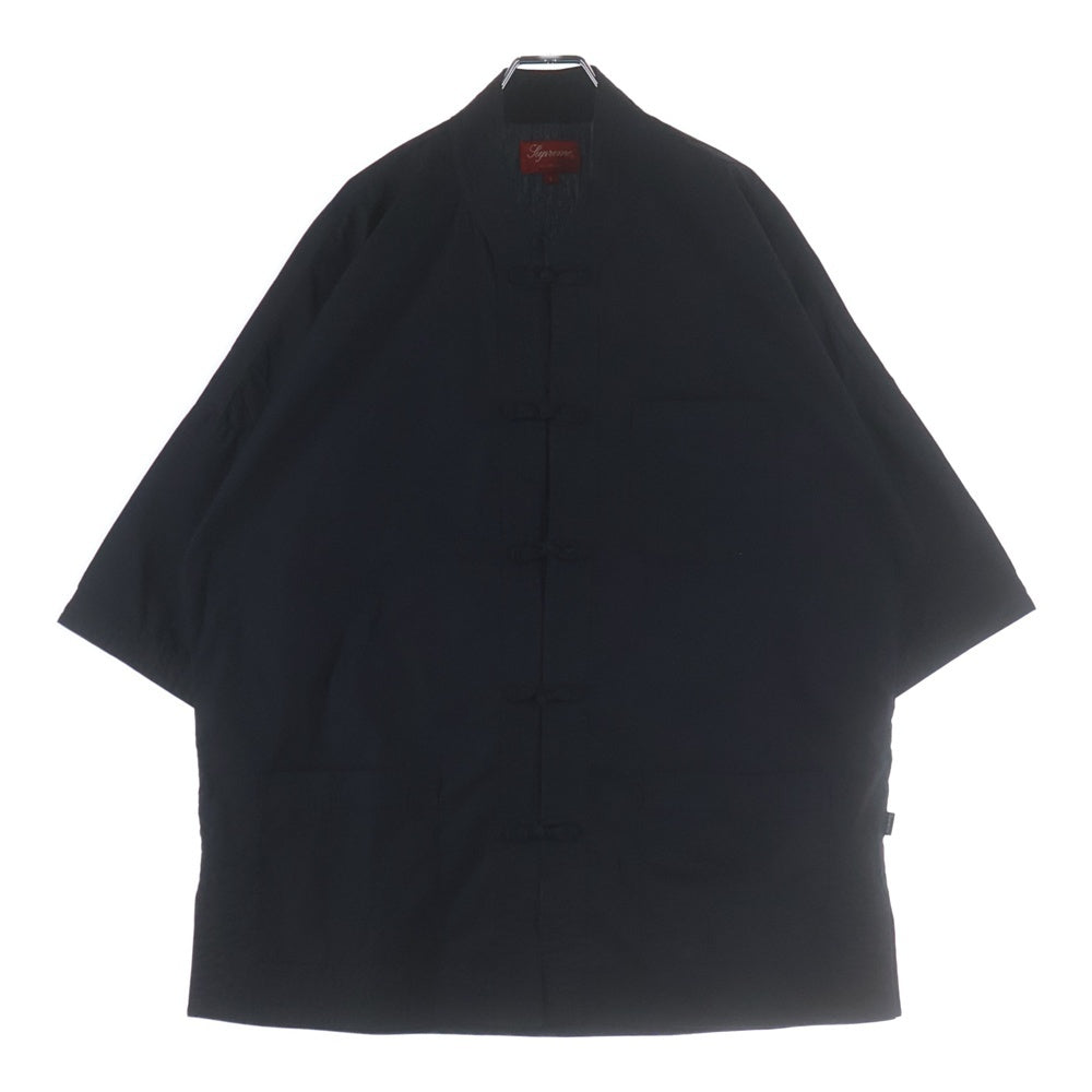 SUPREME(シュプリーム) 17SS Kung Fu Shirt カンフーシャツ フロント刺繍 半袖シャツ ブラック