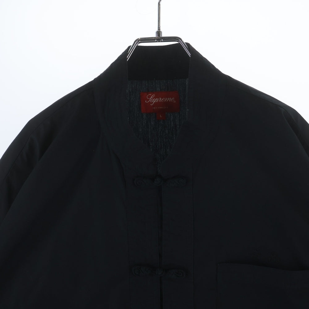SUPREME(シュプリーム) 17SS Kung Fu Shirt カンフーシャツ フロント刺繍 半袖シャツ ブラック