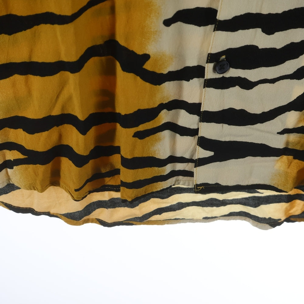 SUPREME(シュプリーム) 18SS Tiger Stripe Rayon Shirt タイガーストライプ 総柄 レーヨン 半袖シャツ ブラウン