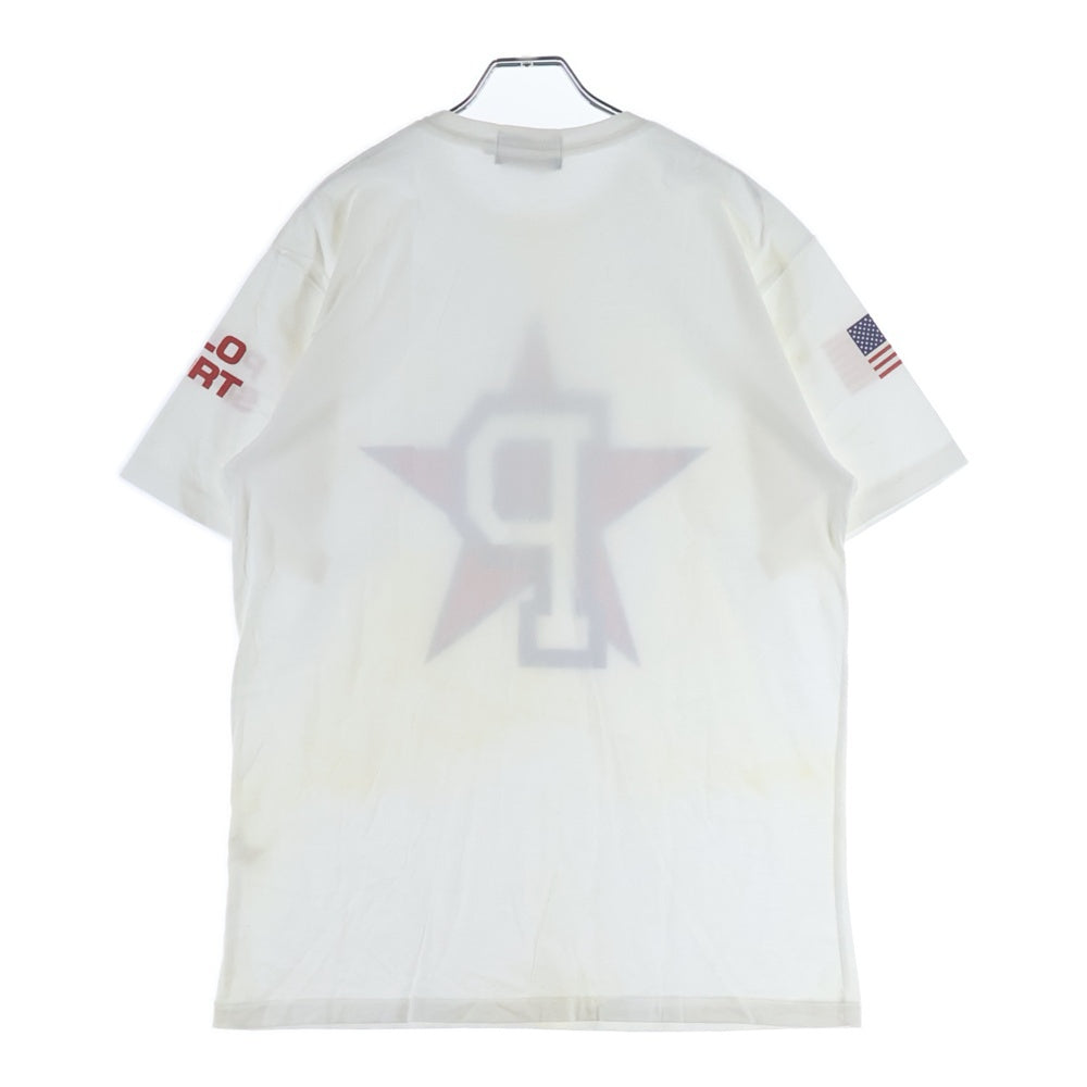 POLO SPORT RALPH LAUREN(ポロスポーツラルフローレン) 90s P WING STAR TEE Pウィングスター 星条旗 プリント クルーネック 半袖Tシャツ カットソー ホワイト