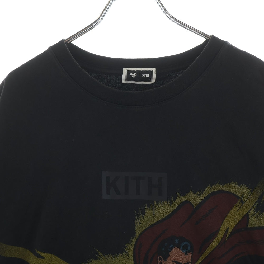 KITH(キス) × SUPERMAN LIGHTNING BOLT TEE スーパーマン ライトニングボルト プリント クルーネック 半袖Tシャツ カットソー ブラック