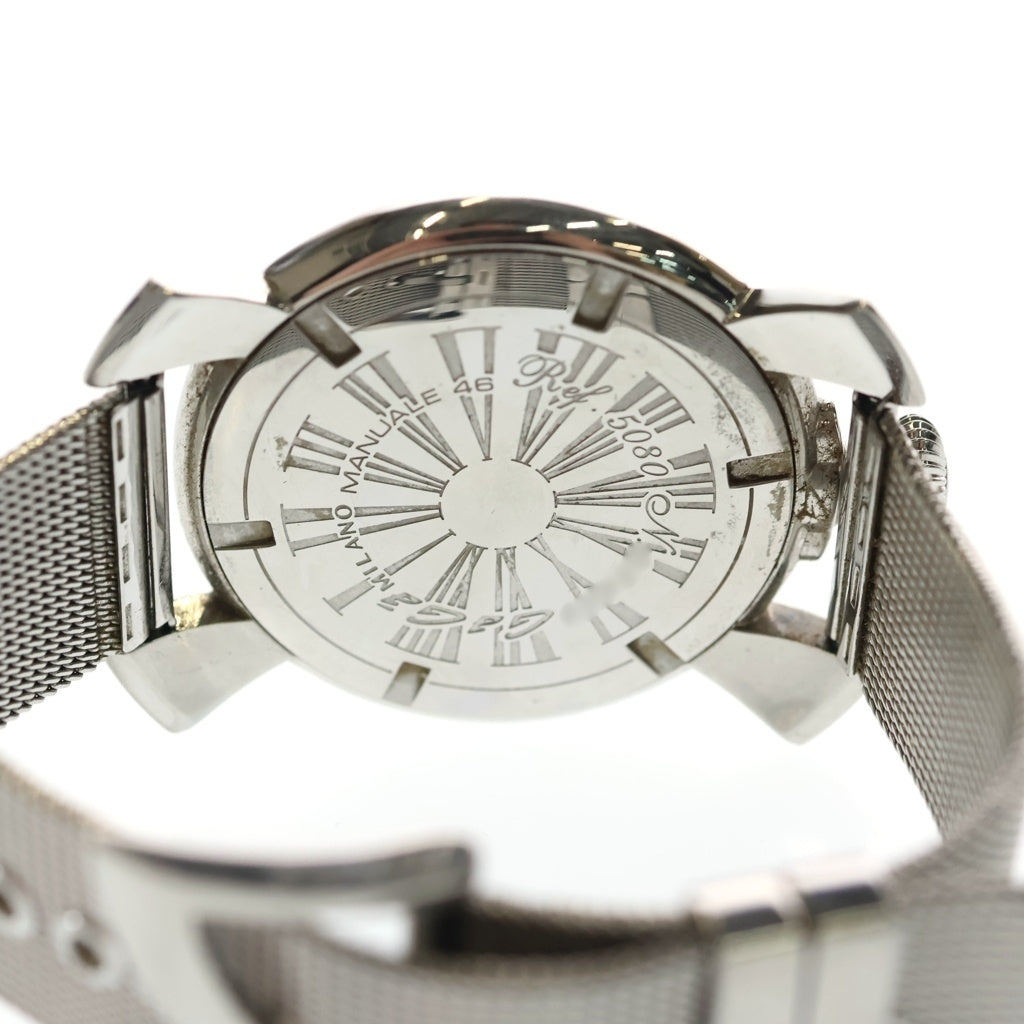 GaGa MILANO(ガガミラノ) Manuale 5080.1 マヌアーレ 46mm ステンレススチール クォーツ 腕時計 シルバー