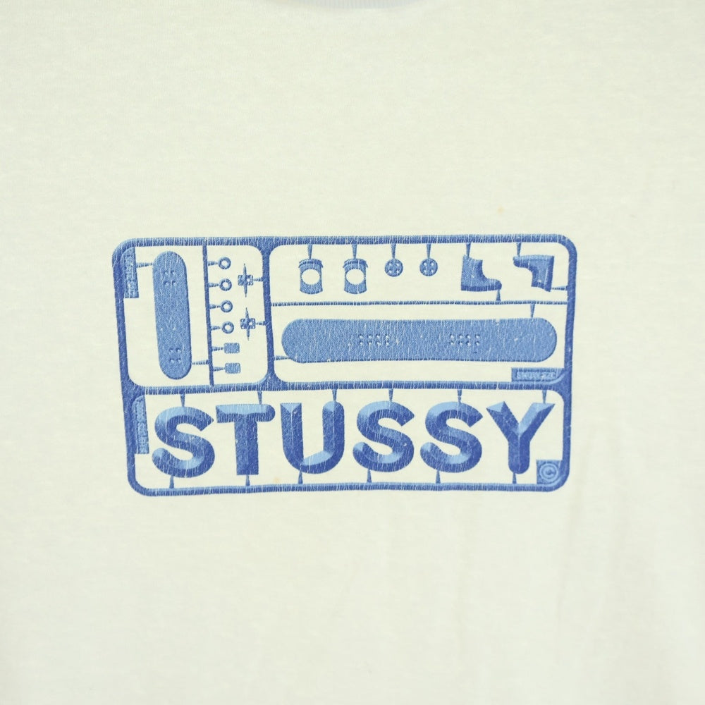 STUSSY(ステューシー) 90s OLD STUSSY 紺タグ プラモデル ロゴプリント クルーネック 半袖Tシャツ カットソー ホワイト
