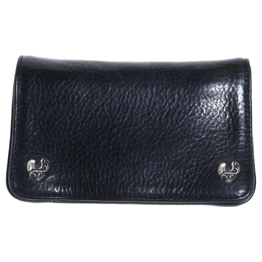 CHROME HEARTS(クロムハーツ) 1 ZIP HEART 1ジップ ハートボタン レザーウォレット 財布 ブラック