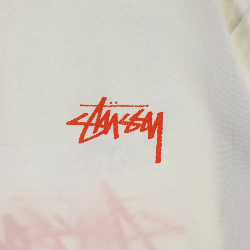 STUSSY(ステューシー) Built Tough Tee Pigment Dyed フロントストックロゴ バックフォトプリント 半袖Tシャツ カットソー ホワイト