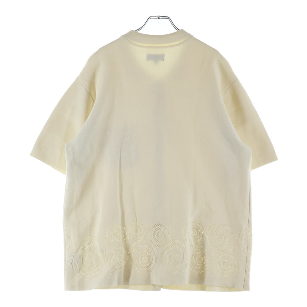 STUSSY(ステューシー) Perforated Swirl Knit Shirt パフォレイティドスワールニット 半袖シャツ クリーム