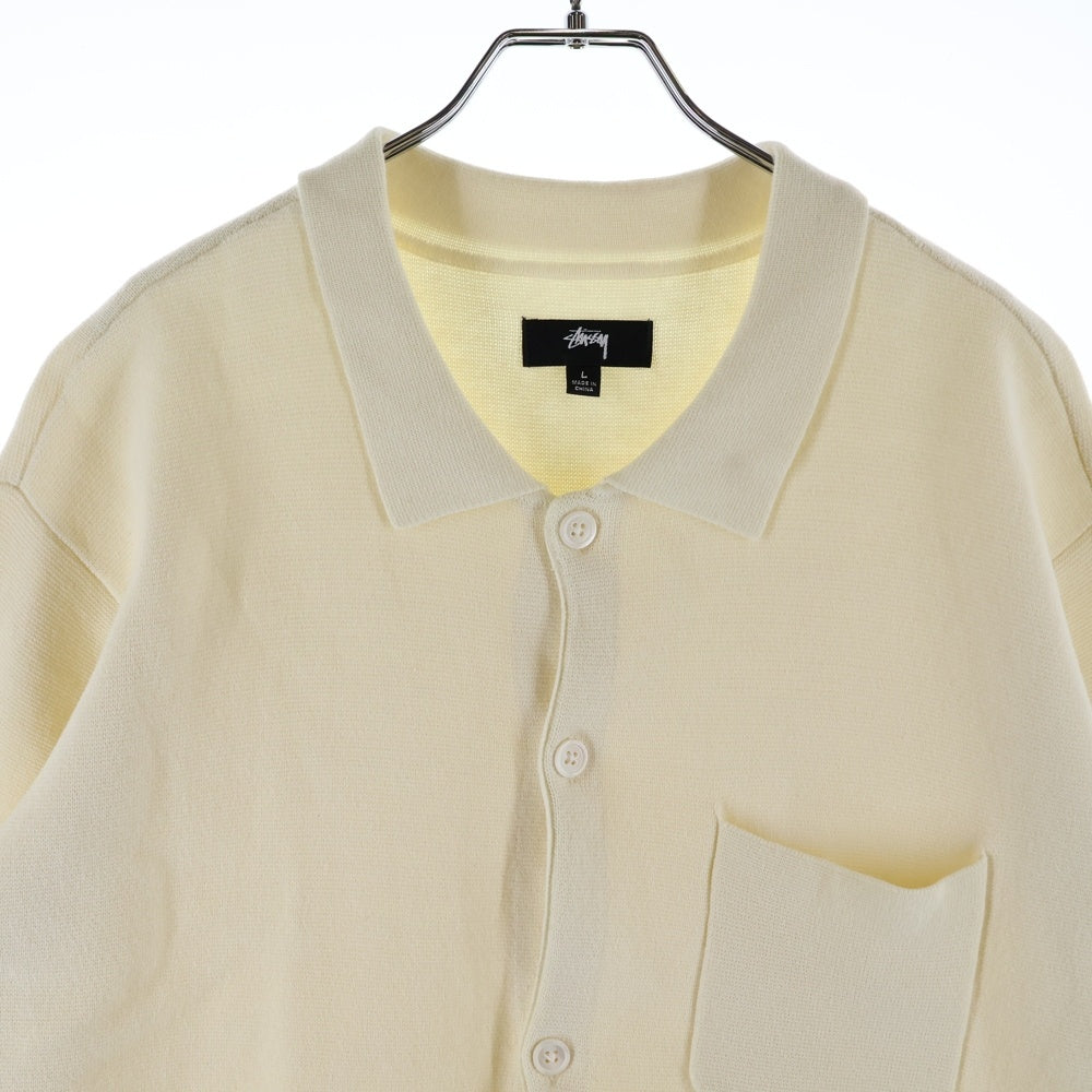 STUSSY(ステューシー) Perforated Swirl Knit Shirt パフォレイティドスワールニット 半袖シャツ クリーム