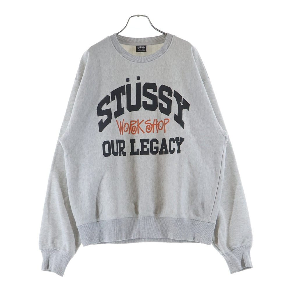 STUSSY(ステューシー) ×Our Legacy Work Shop Collegiate Crew アワーレガシー ワークショップカレッジエイト クルーネック スウェット トレーナー グレー