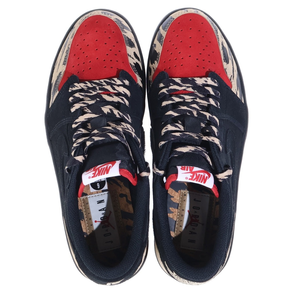 NIKE(ナイキ) ×Sole Fly Air Jordan 1 Low Black and Sport Red ×ソールフライ エアジョーダン1 ロー ローカットスニーカー レッド/ブラック US9/27cm DN3400-001